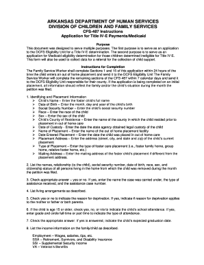 Arkansas Title IV-E Payments/Medicaid Application