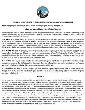 Release of Liability and Waiver Agreement