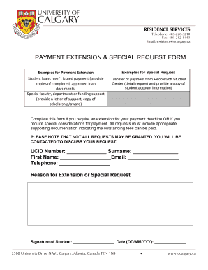 Payment Extension & Special Request Form