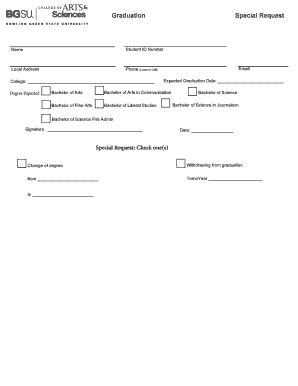 Graduation Special Request Form