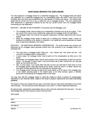 Mortgage Broker Fee Disclosure
