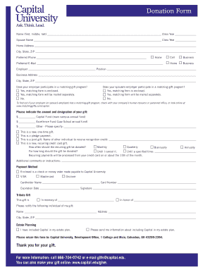 Capital University Donation Form