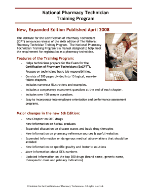National Pharmacy Technician Training Program