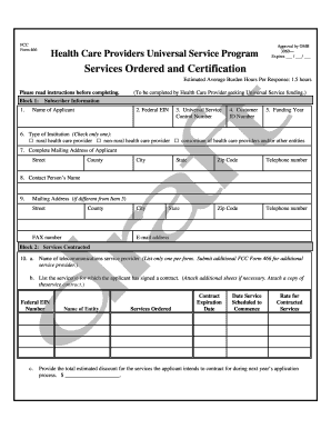 FCC Form 466 Health Care Provider Universal Service
