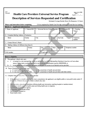 FCC Form 465 Health Care Providers Universal Service Program