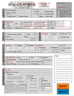Printing Service Request Form