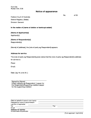 Notice of Appearance