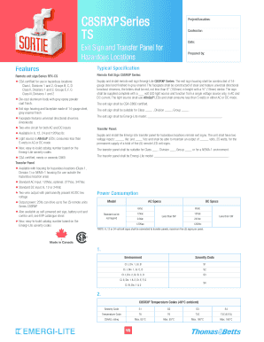 Emergi-Lite C8SRXP Series Exit Sign Specification