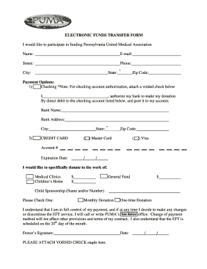 Electronic Funds Transfer Form