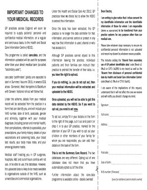 Opt-Out Form for care.data Programme