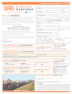 St. George Marathon Registration Form