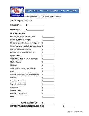 Short Sale Income and Liability Attachment