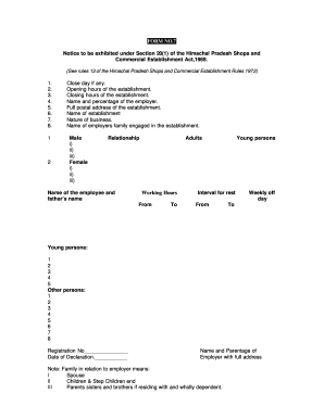 Himachal Pradesh Shop Notice Form 7