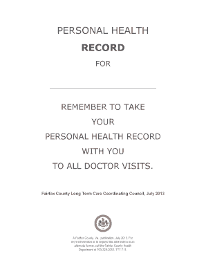 Personal Health Record Template
