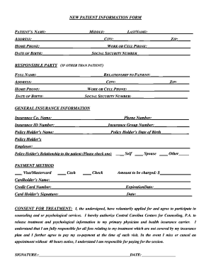 New Patient Information Form