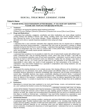 Dental Treatment Consent Form