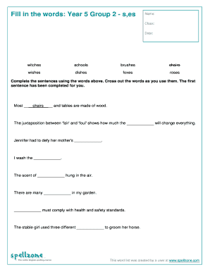 English Spelling Worksheet