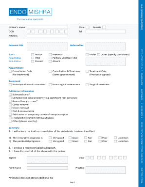 Endodontic Referral Form