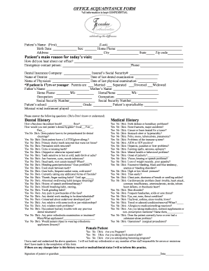 Office Acquaintance Form