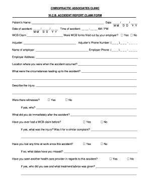 WCB Accident Report Claim Form