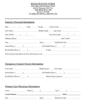 Patient Registration Form