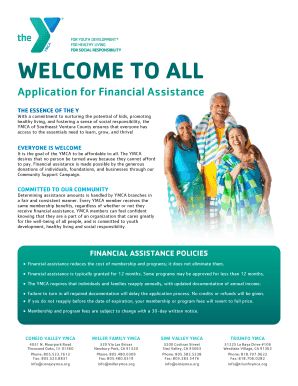 YMCA Financial Assistance Application