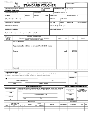 New York Standard Voucher