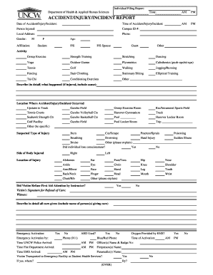 Accident Injury Incident Report