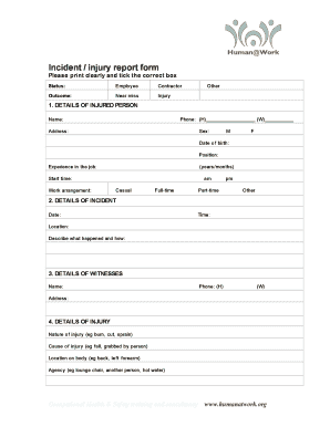 BIncidentb binjuryb report form - HumanWork - humanatwork