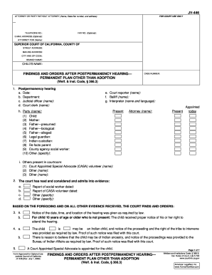 Findings and Orders After Postpermanency Hearing