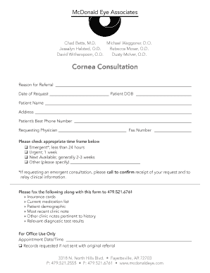 Cornea Consultation Request Form
