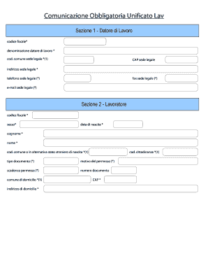 Comunicazione Obbligatoria Unificato Lav