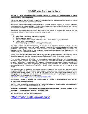 DS-160 Non-Immigrant Visa Application