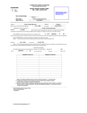 Business budget template pdf - ISBE 50-36 (52009), SB2010, Revised 071509 - pontiac k12 il