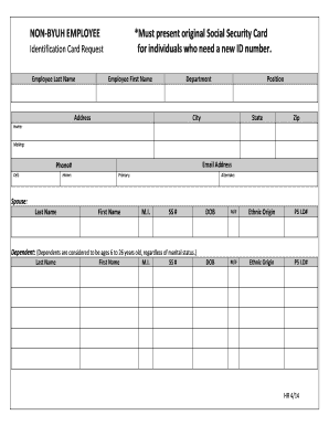 Non-Employee Identification Card Request