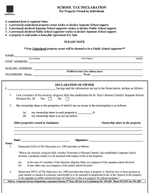 School Tax Declaration Form