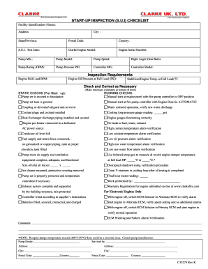 Startup Inspection Checklist