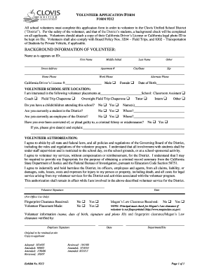 Volunteer Application Form