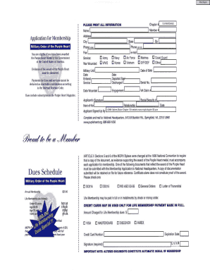 Military Order of the Purple Heart Membership Application