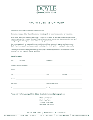 Photo Submission Form for Auction Evaluation