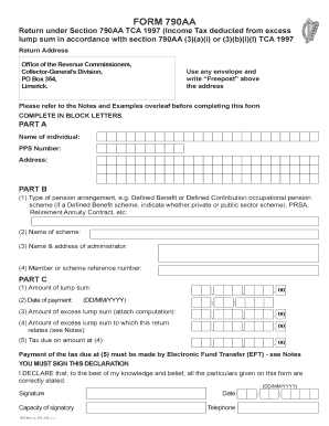 Form 790AA Tax Return