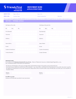 Investment Bond Application Form