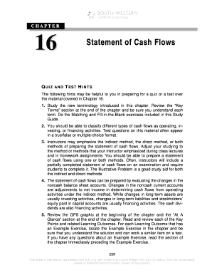 Chapter 16 Statement of Cash Flows Study Guide