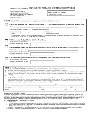 Substitute Form W-9