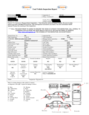 Used Vehicle Inspection Report