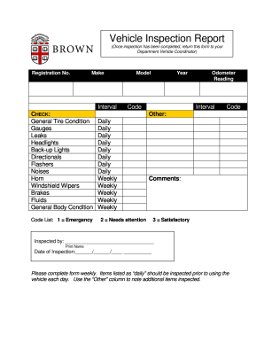 Vehicle Inspection Report