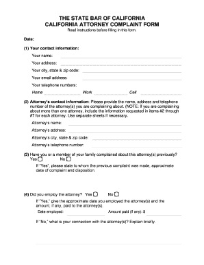 California Attorney Complaint Form