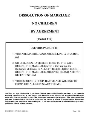 Florida Divorce Agreement Form
