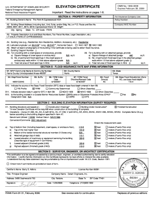 FEMA Elevation Certificate