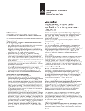 Aanvraagformulier voor vreemdelingen document
